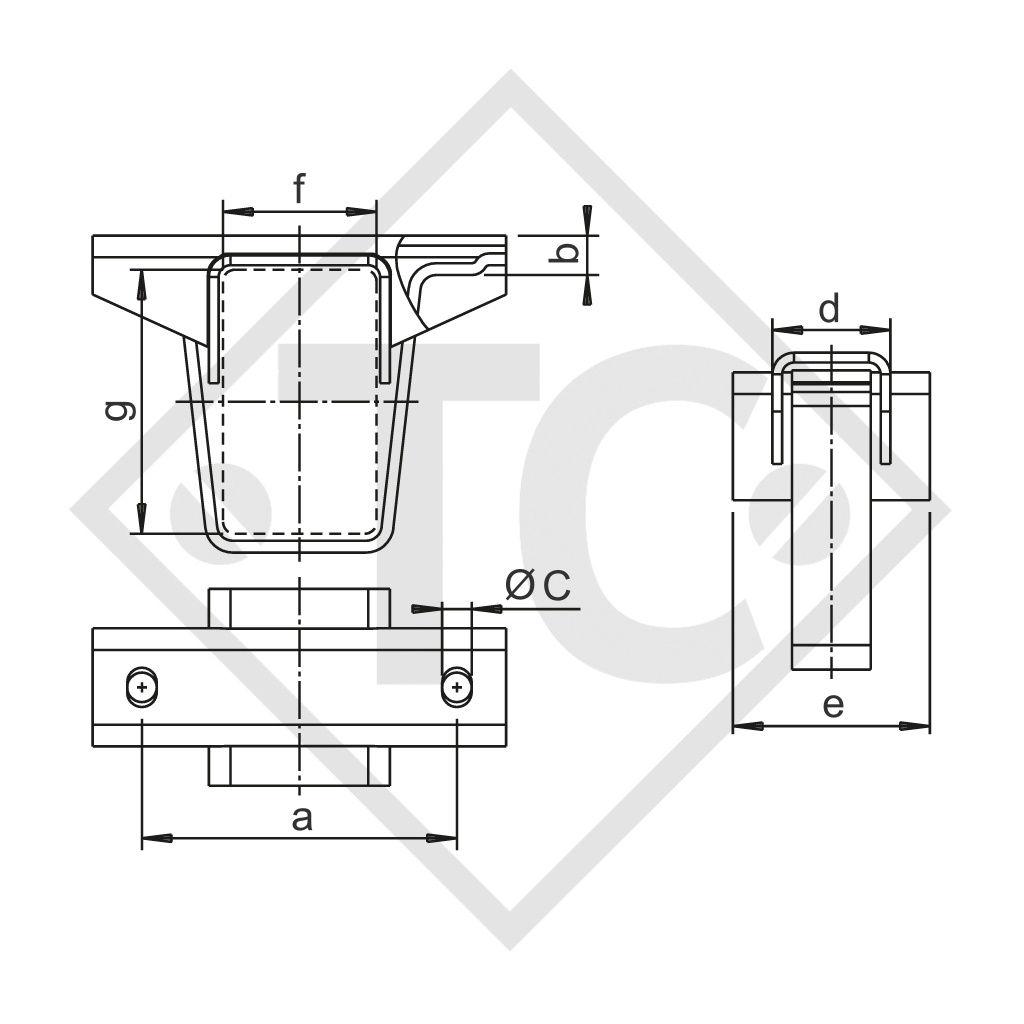 Clamping mount 100x160mm