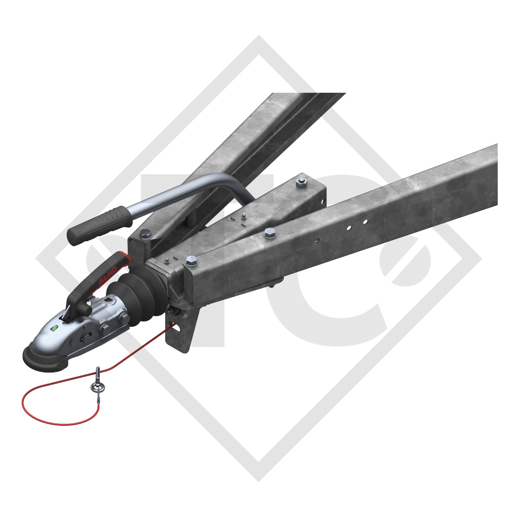 Overrun device V type 251S, 1500 to 2700kg, slack point handbrake lever, without clamp