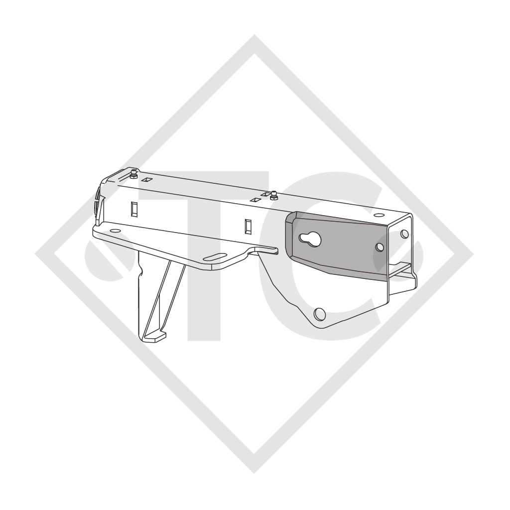 Overrun device V type 251S, 1500 to 2700kg, slack point handbrake lever, without clamp