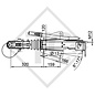 Overrun device V type 251G, 1550 to 3000kg, with jockey wheel carrier, slack point handbrake lever