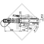 Overrun device V type 251G, 1550 to 3000kg, slack point handbrake lever, with buttom part of the clamp