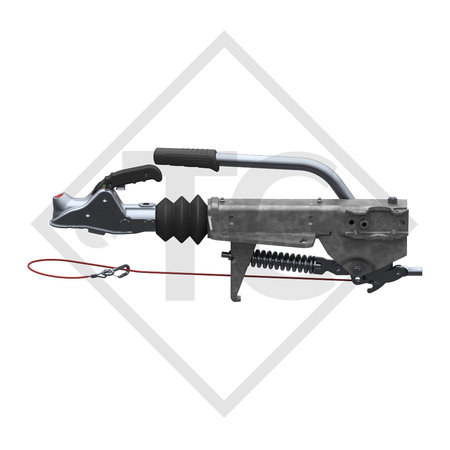 Overrun device V type 251G, 1550 to 3000kg, slack point handbrake lever, with buttom part of the clamp