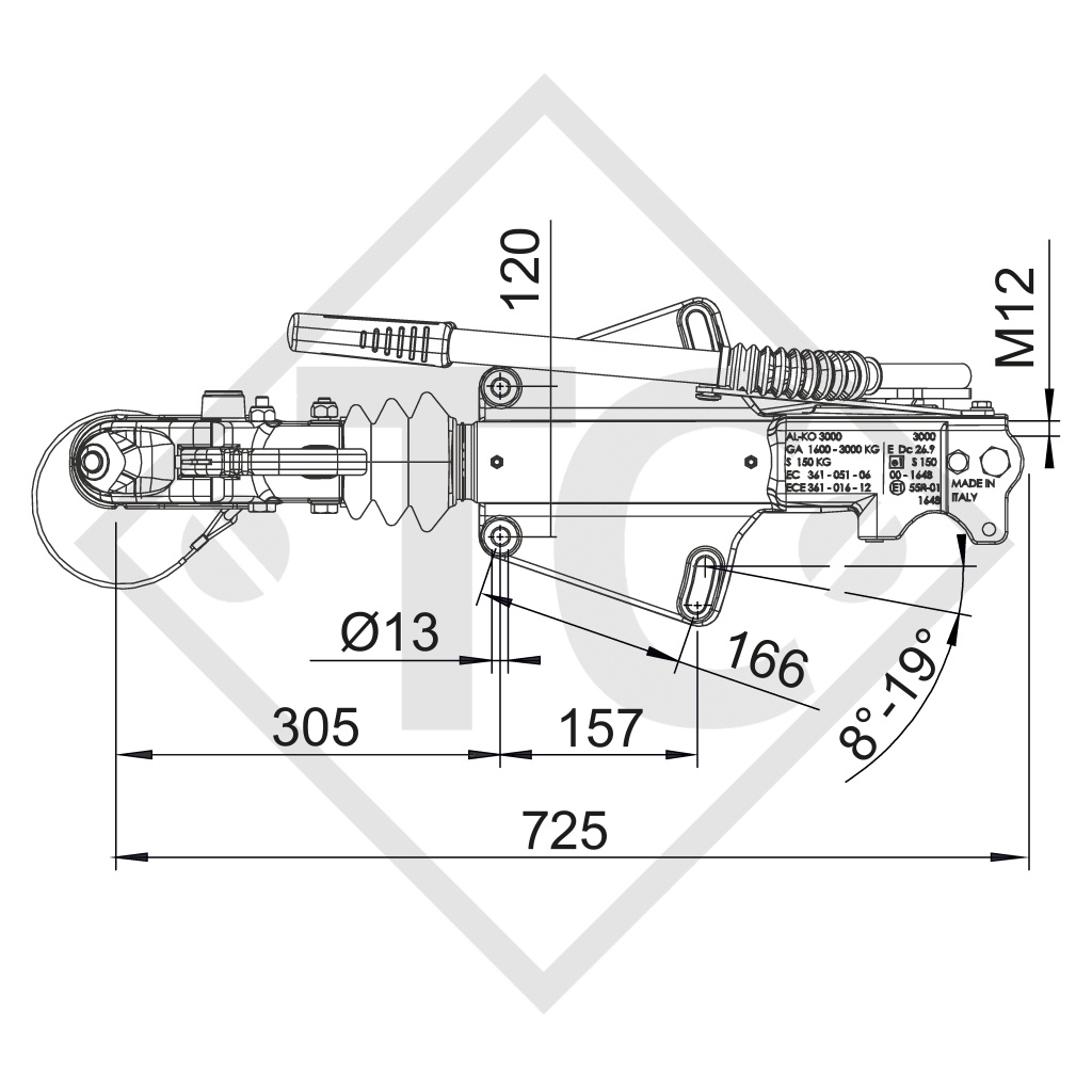 Auflaufeinrichtung V Typ AE3000, 1600 bis 3000kg