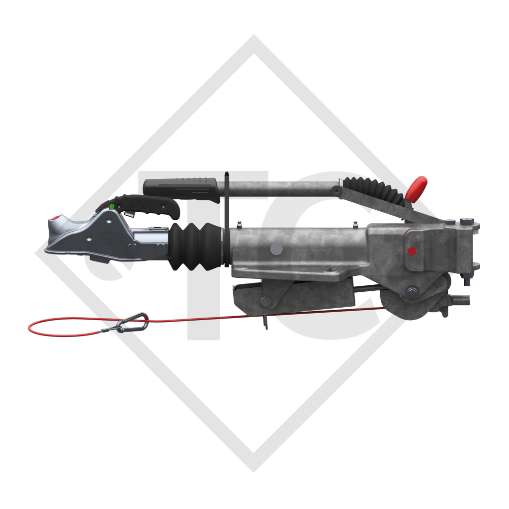 Overrun device V type AE3000, 1600 to 3000kg, with lowering handbrake lever