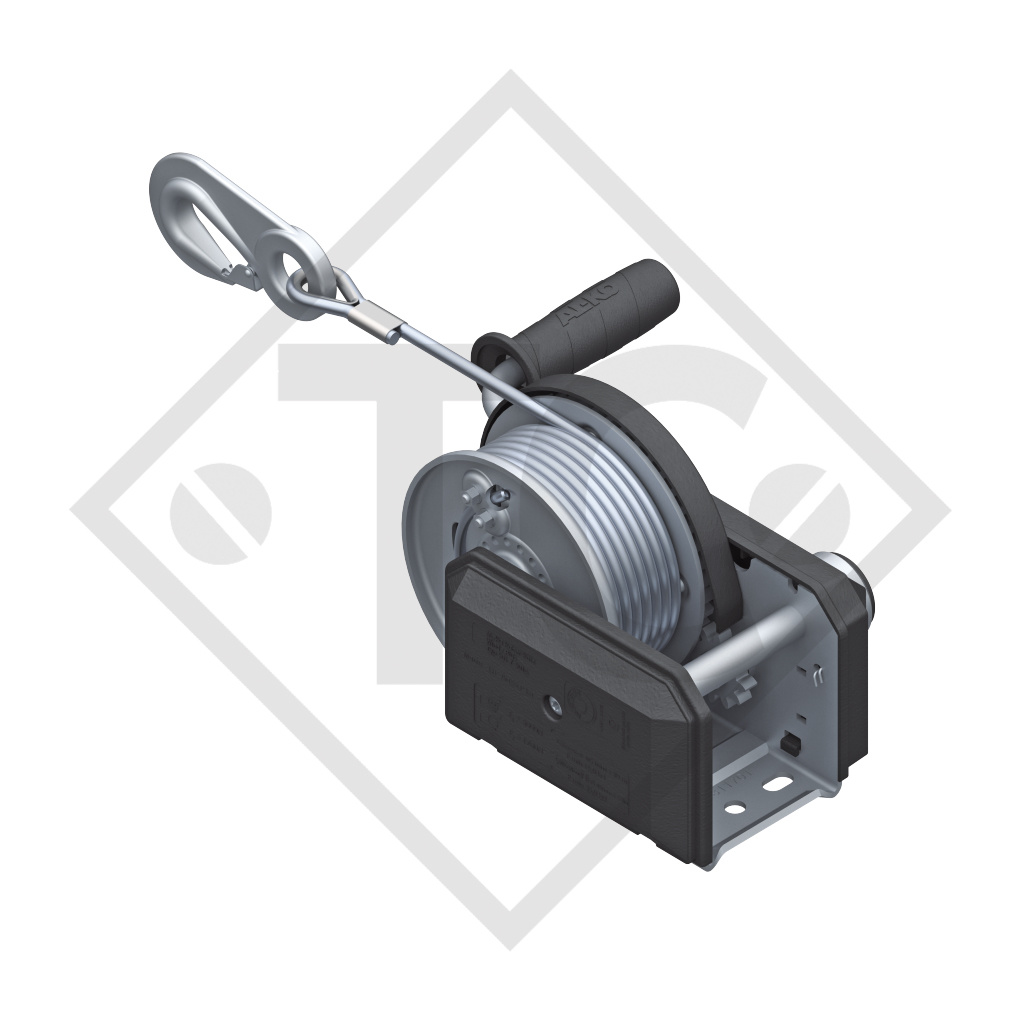 Cable winch PLUS 500kg, type 501 with automatic weight brake, without automatic unwinder, fitted with 20 meter cable for lifting