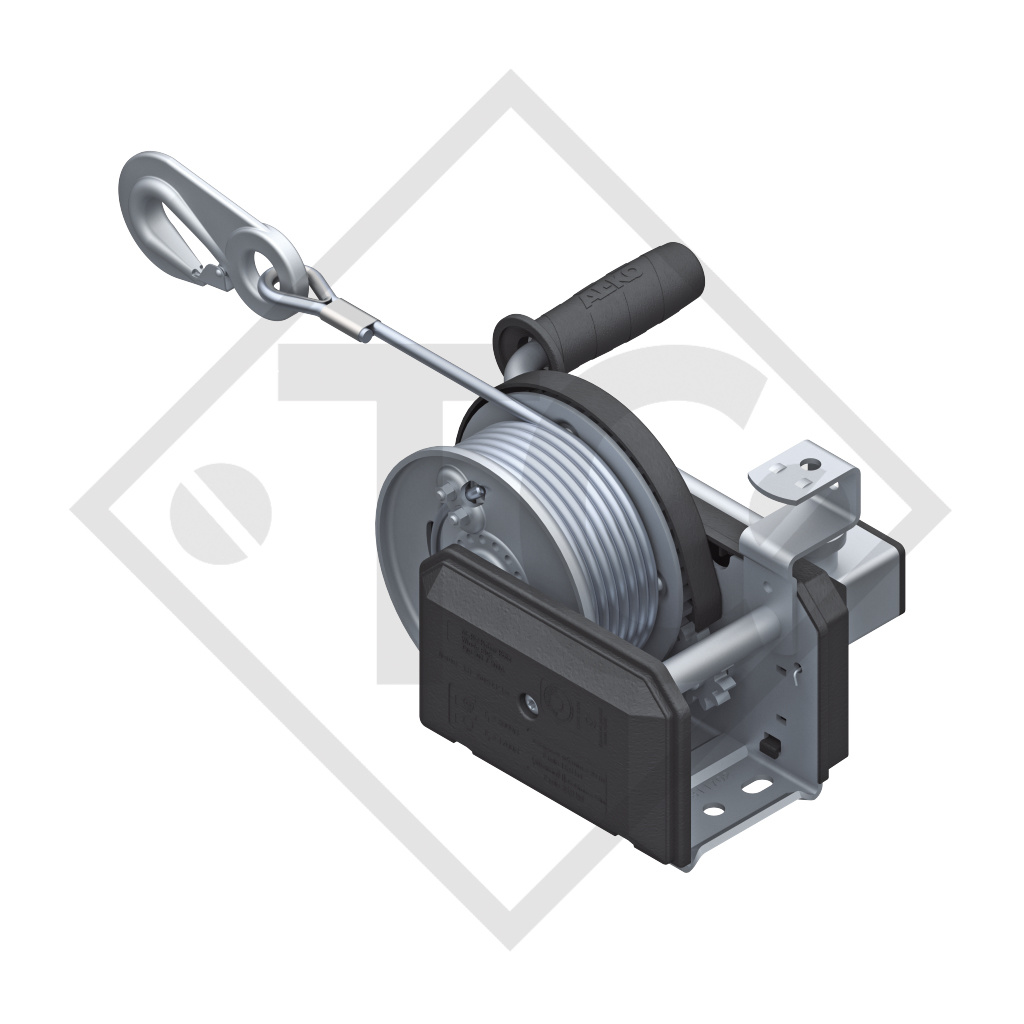 Cable winch PLUS 500kg, type 501 with automatic weight brake, with automatic unwinder, fitted with 10 meter cable for lifting