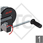Cable winch PLUS 500kg, type 501 with automatic weight brake, with automatic unwinder, fitted with 7 meter strap for towing