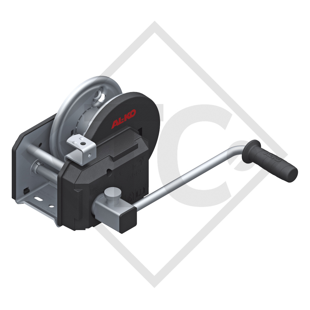 Cable winch PLUS 900kg, type 901 with automatic weight brake, with automatic unwinder, without cable/band