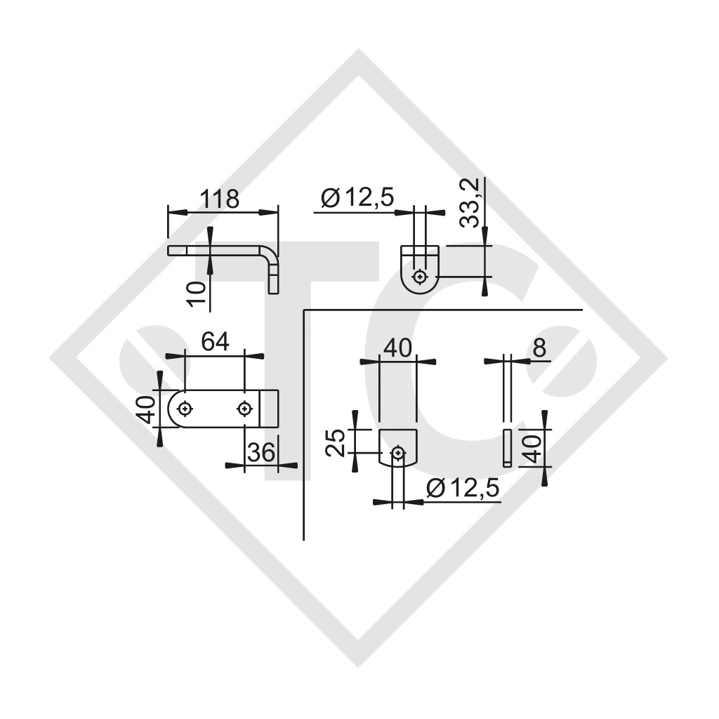 Mounting material for shock absorber 1500kg