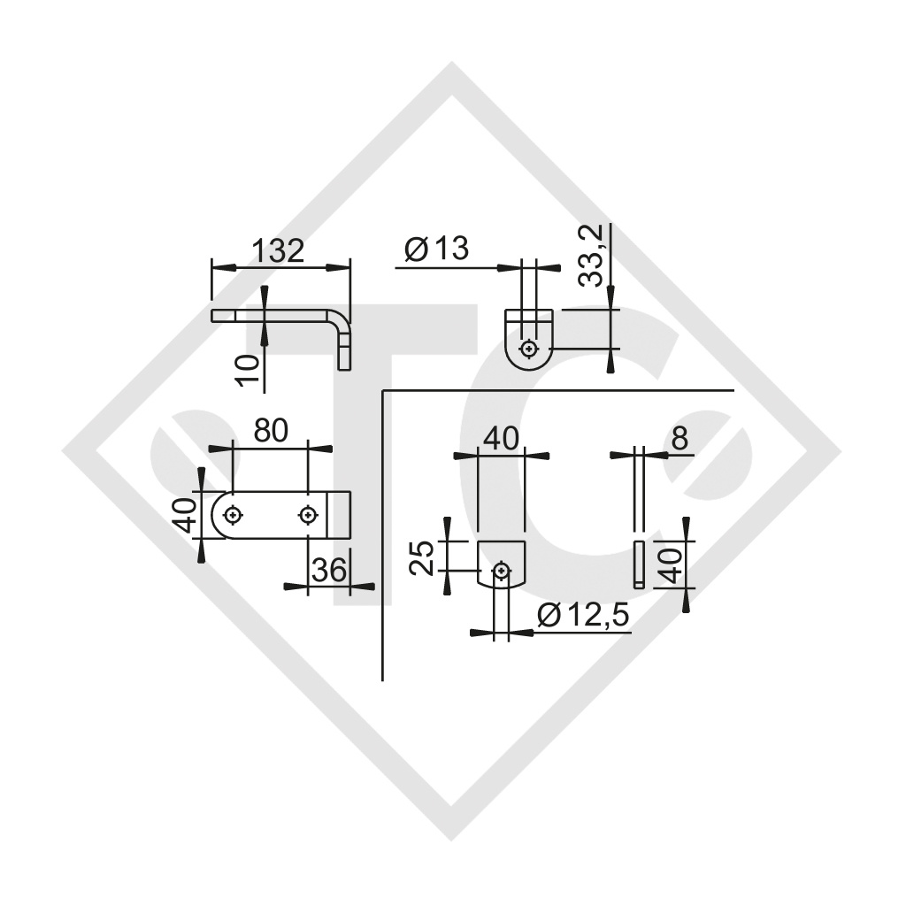 Montagematerial für Stoßdämpfer 1800kg