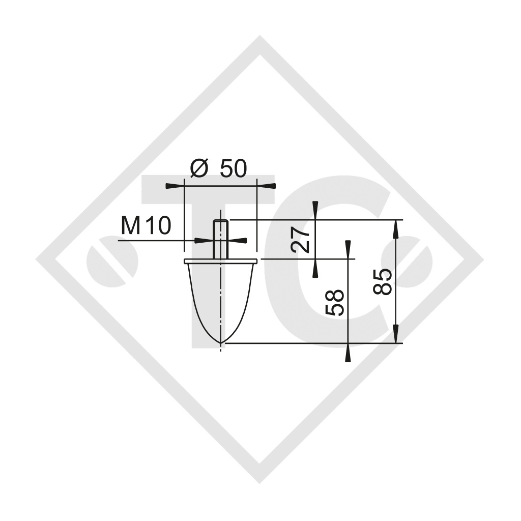 Rubber buffer for straight axle