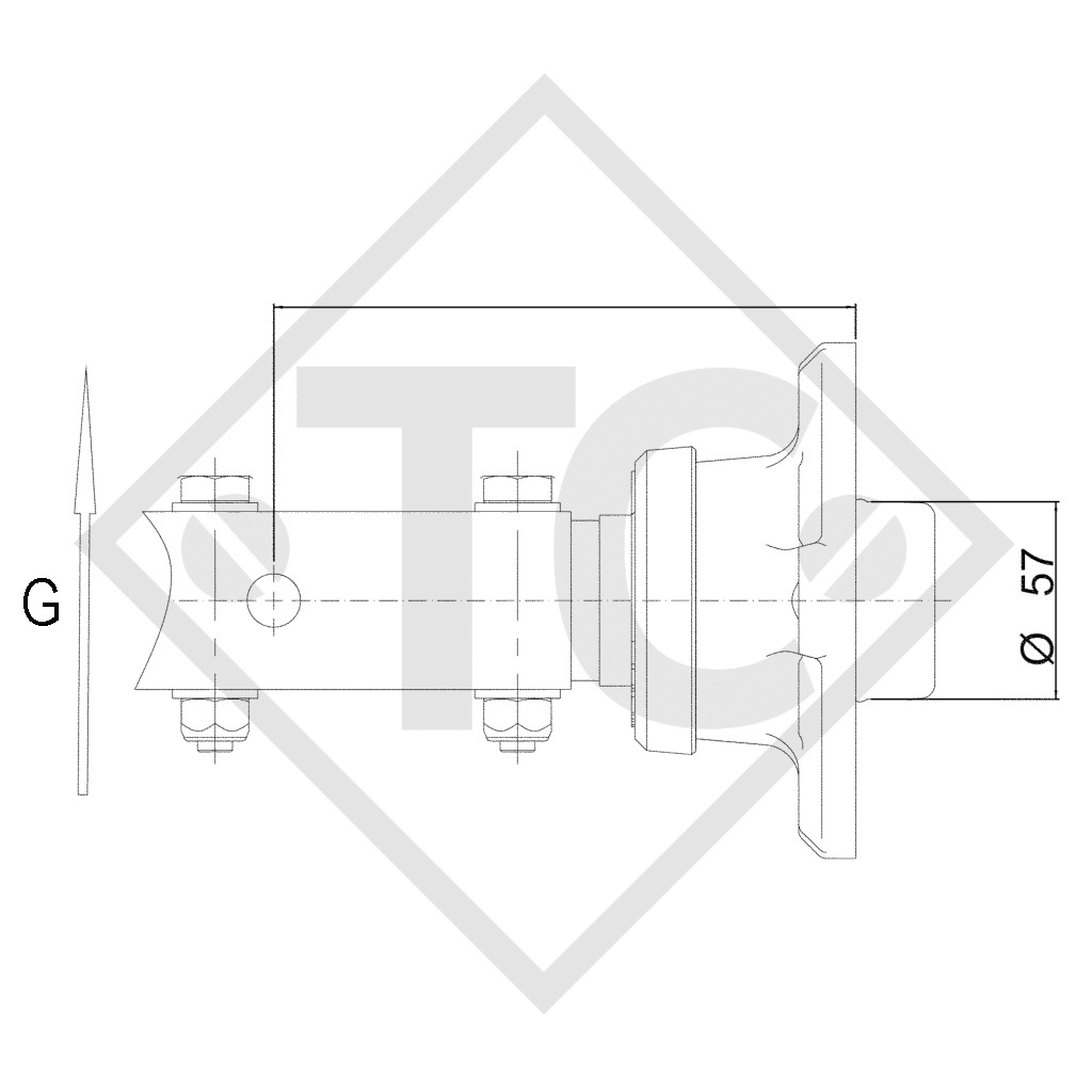 Essieu PLUS droit non freiné 750kg type d'essieu LS 750