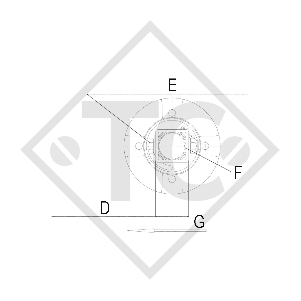 Rigid unbraked axle 750kg PLUS axle type LS 750