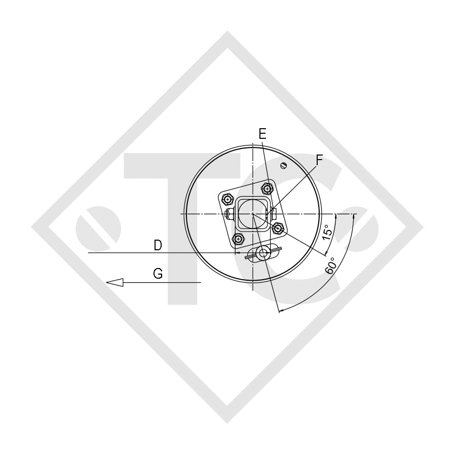 Rigid braked axle 1800kg PLUS axle type BS 1800