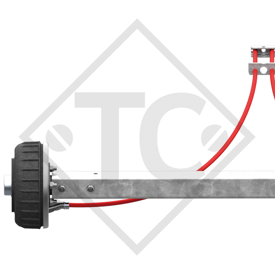 Rigid braked tandem front axle 1800kg PLUS axle type BS 1800