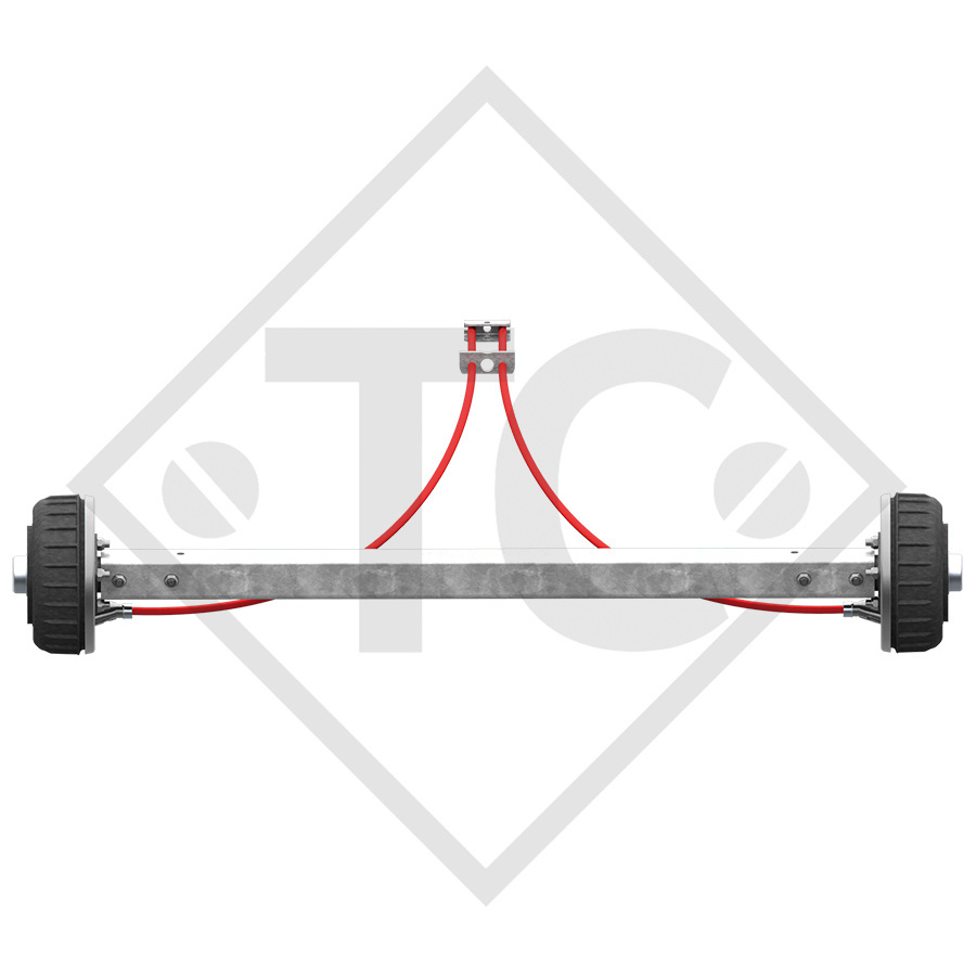 Rigid braked tandem front axle 1800kg PLUS axle type BS 1800