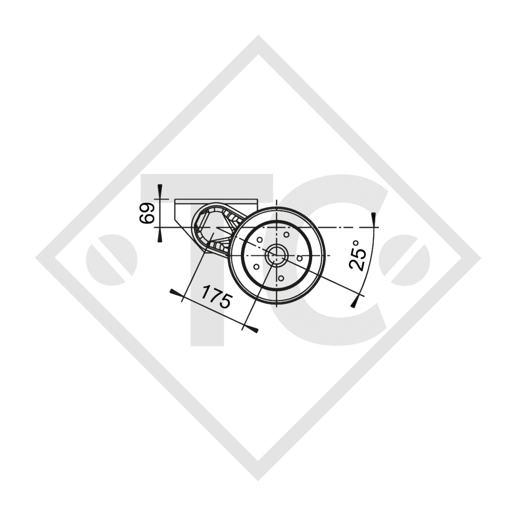 Braked half axles 1300kg axle type B 1200-5 (pair)