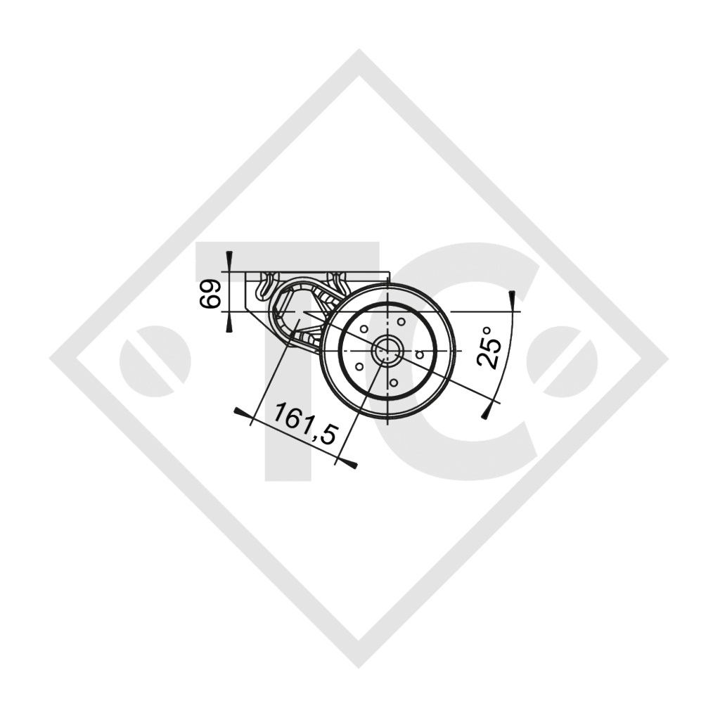 Semi assale frenato 1500kg tipo di assale B 1200-5 (coppia)