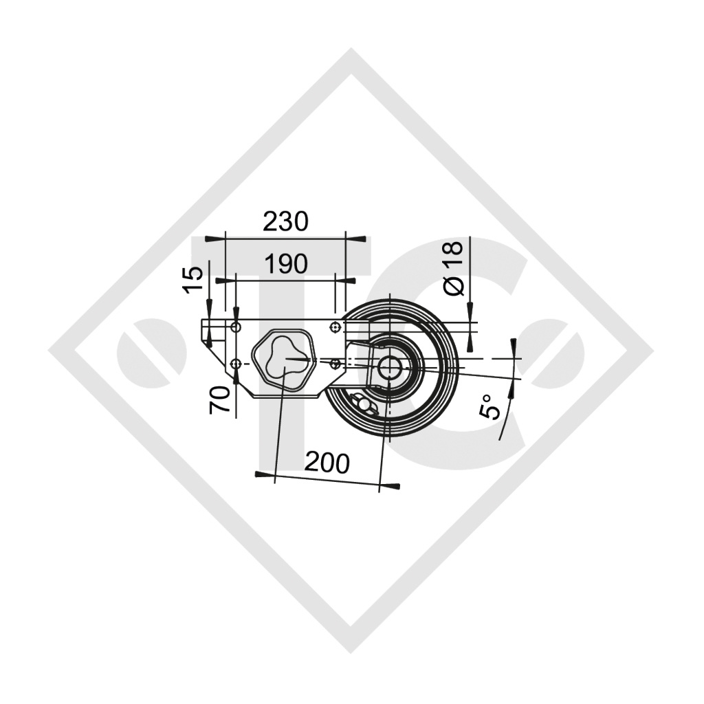 Semi assale frenato 1800kg tipo di assale B 2000-0 (coppia)