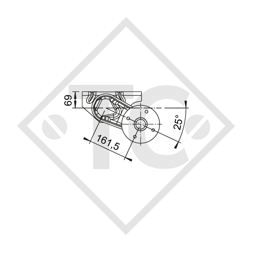 Semiasse sfrenato 1000kg tipo di assale 1000-3 (coppia)