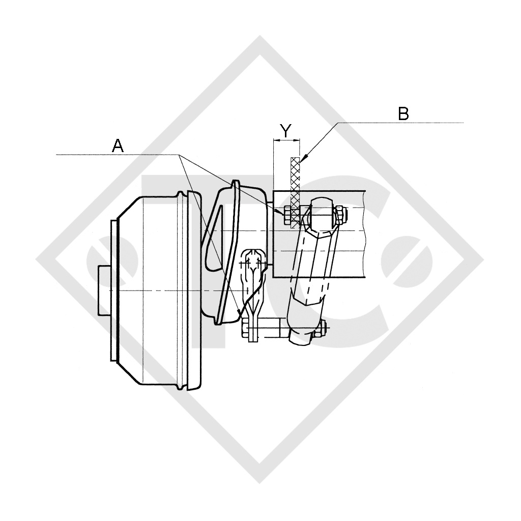 Shock absorber brackets for axle links, plug on, outside mounting