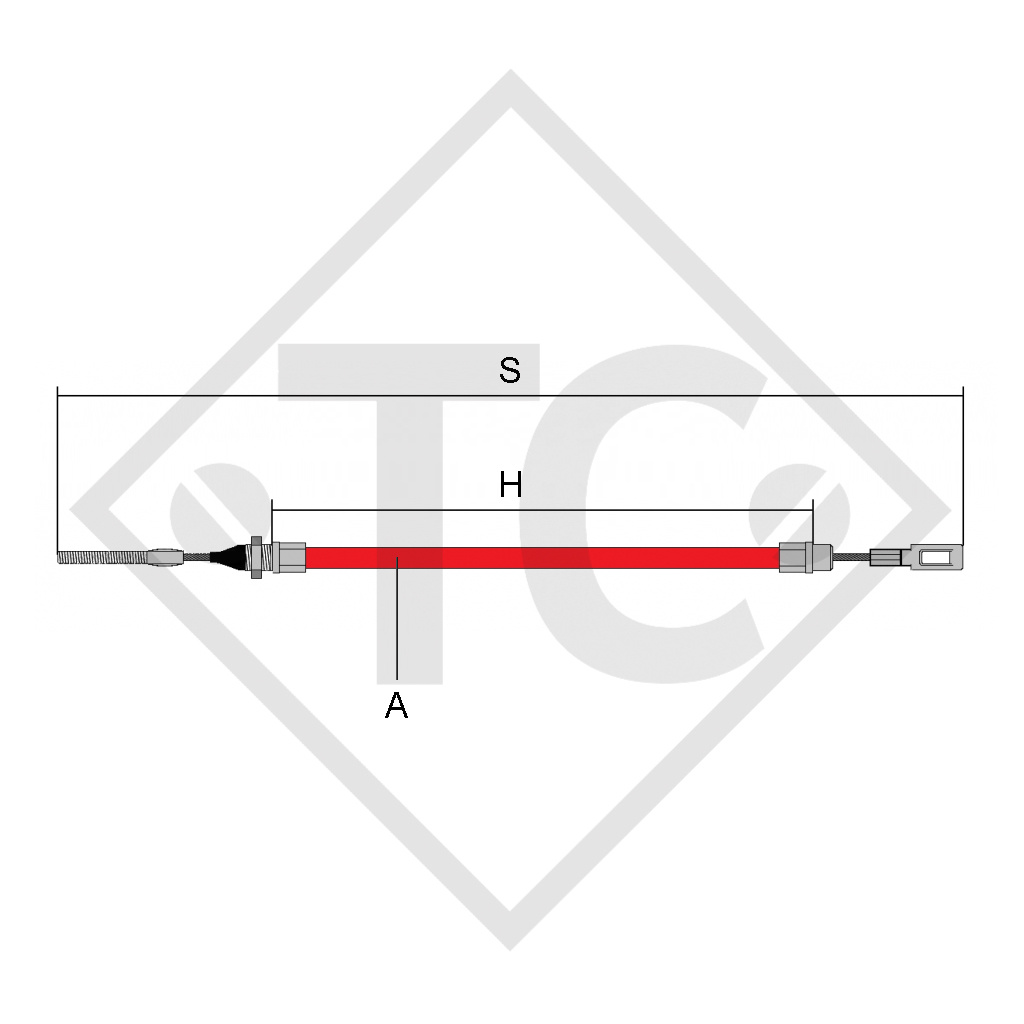 Cable bowden 2088800405 con argolla y rosca M8, versión PROFI LONGLIFE