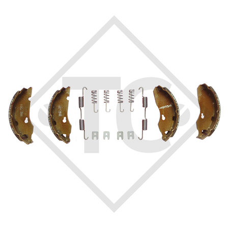 Mâchoires de frein, frein de roue 1635 / 1636 / 1636G et 1637, dimension des freins 160x35mm