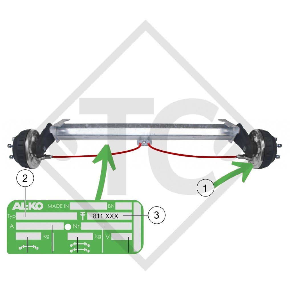 Kit aftermarket AAA per freno ruota 2051, versione con denti di fissaggio, per un asse