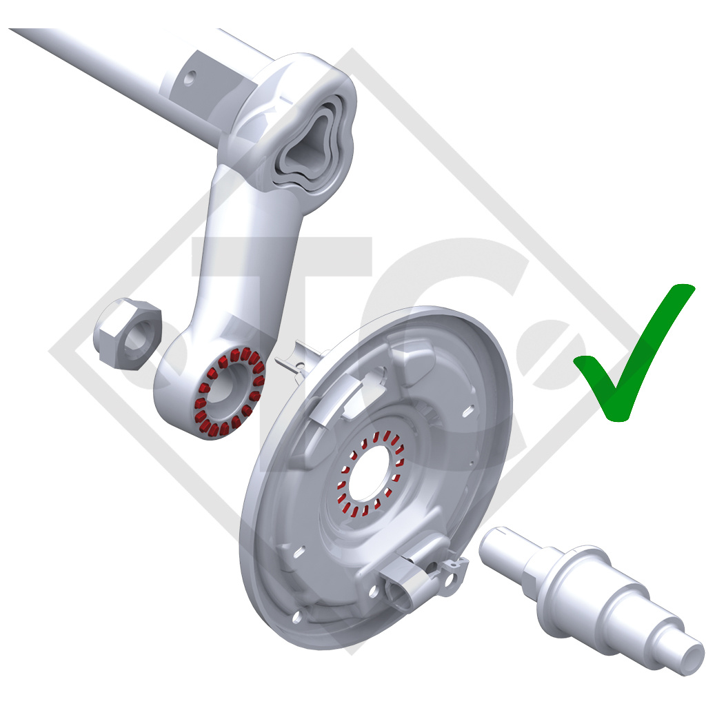 Kit aftermarket AAA per freno ruota 2361, versione con denti di fissaggio, per un asse