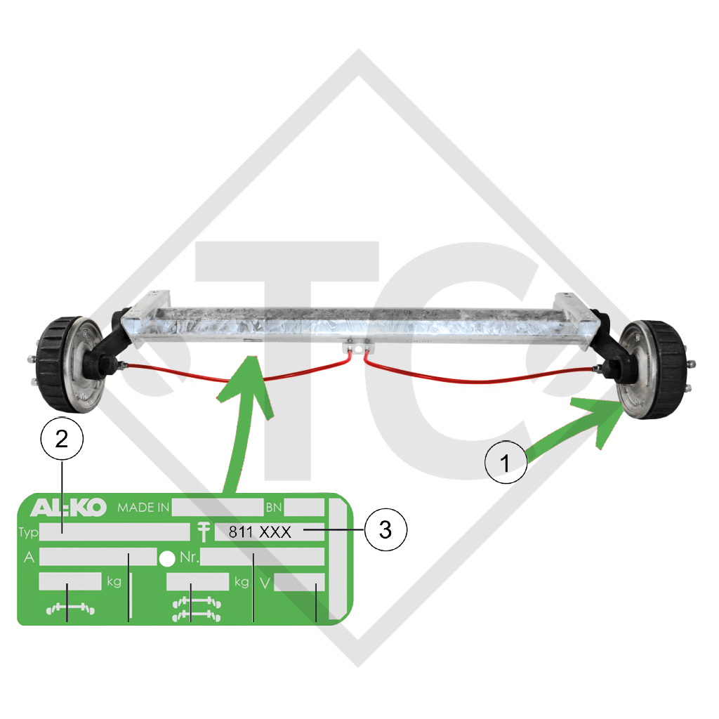 Kit aftermarket AAA per freno ruota 2361, versione con denti di fissaggio, per un asse