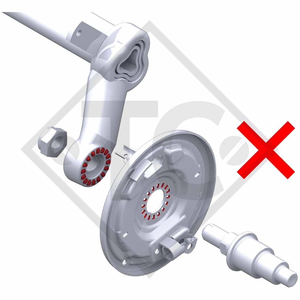 Set de reequipamiento AAA para freno de rueda tipo 2361, versión atornilladura dentada con 4 orificios para un eje