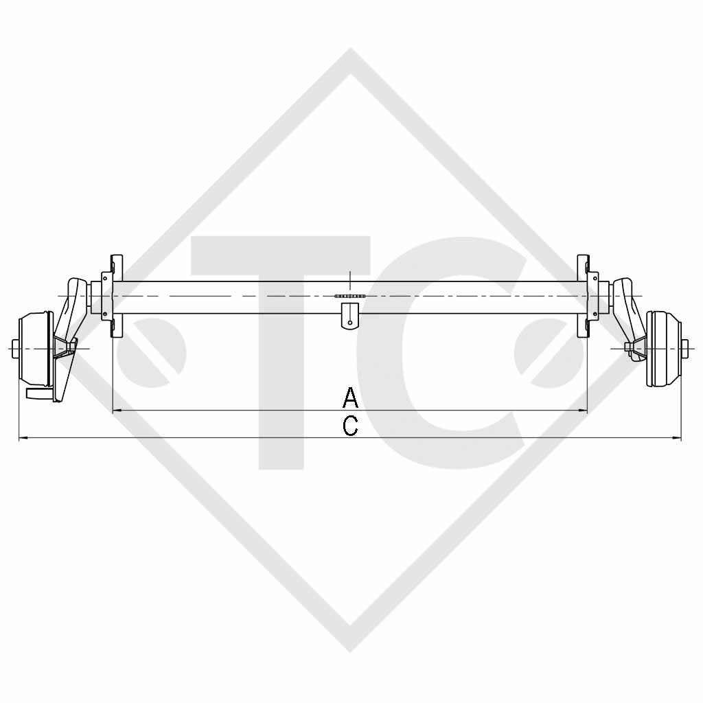 Essieu EURO1 1300kg freiné type d'essieu B 1200-5