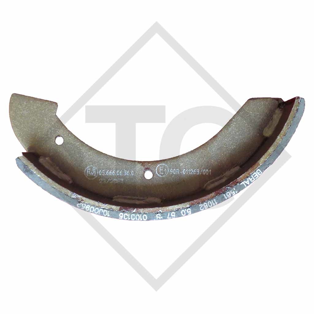 Brake shoe kit for wheel brake type R 234-76, brake size 230x40mm, for one axle