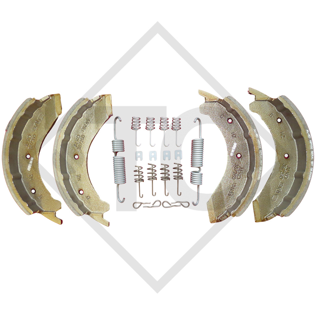 Brake shoe kit for wheel brake type 3081A, 3081B and 3081AR, brake size 300x80mm, for one axle