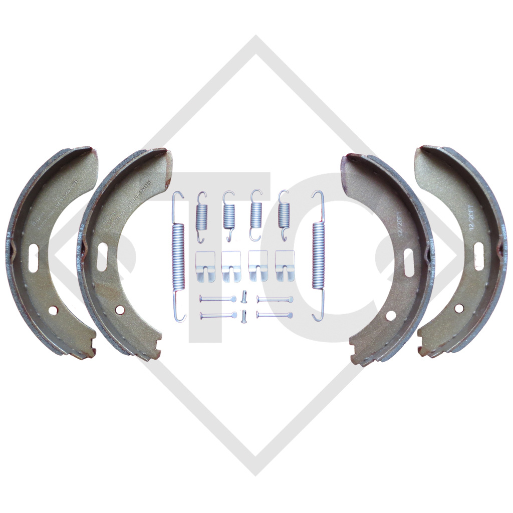 Brake shoe kit for wheel brake type S 2504-7 RASK, brake size 250x40mm, for one axle