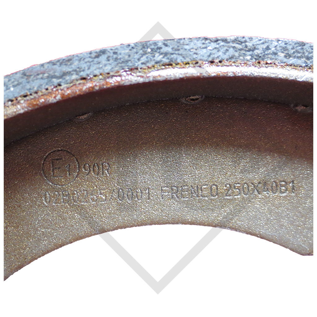 Brake shoe kit for wheel brake type S 2504-7 RASK, brake size 250x40mm, for one axle