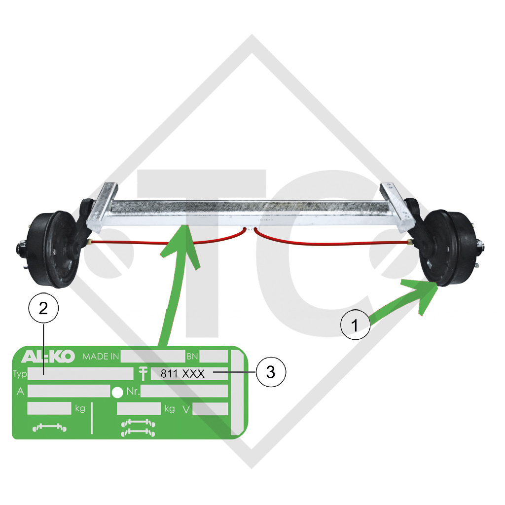 Ceppi freno, freno ruota 3062, dimensioni 300x60mm per un asse