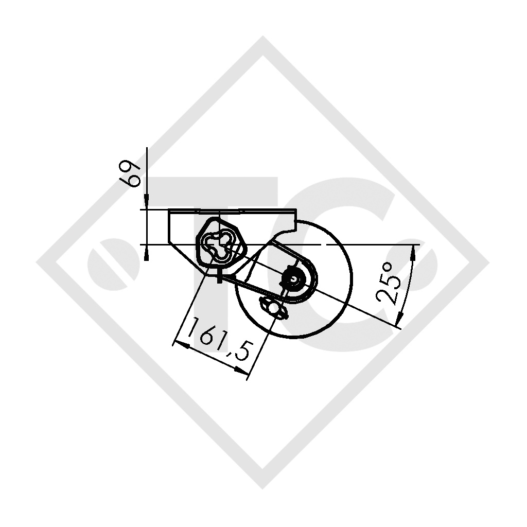 Eje con freno 2600kg EURO COMPACT tipo de eje 2x B 1200-5 tandem