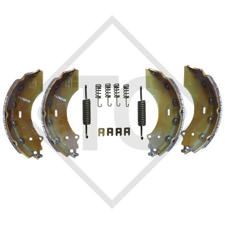 Brake shoes, wheel brake 2361 with deflection 90°, for lowering axles, brake size 230x60mm