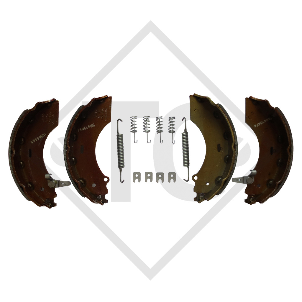 Brake shoe kit for wheel brake type 2361 AAA, brake size 230x60mm, for one axle