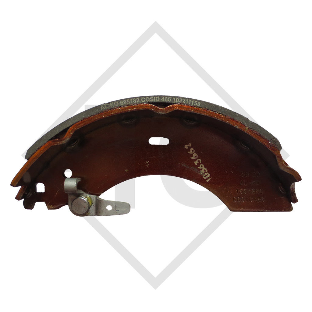 Brake shoe kit for wheel brake type 2361 AAA, brake size 230x60mm, for one axle