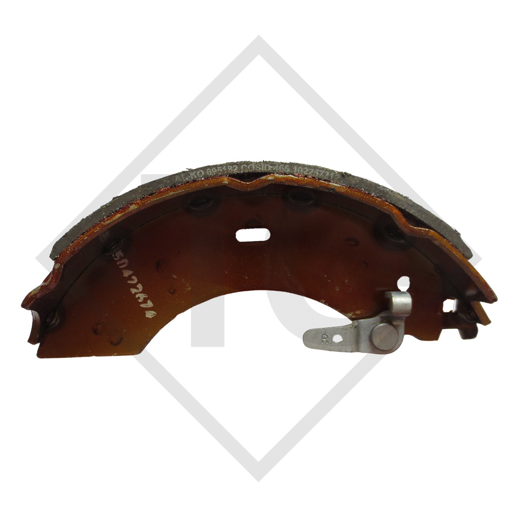 Brake shoe kit for wheel brake type 2361 AAA, brake size 230x60mm, for one axle