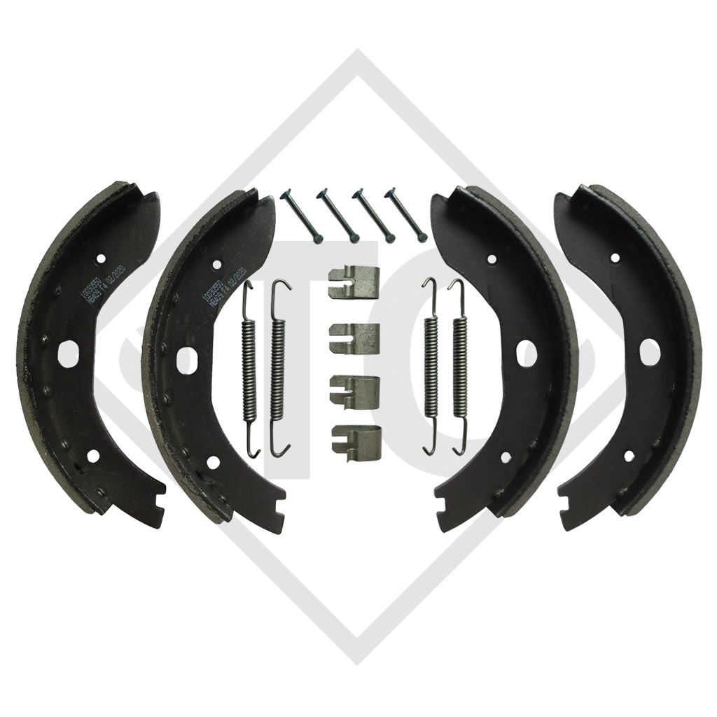 Brake shoe kit for wheel brake type B 200/1, brake size 200x30mm, for one axle - REPLICA