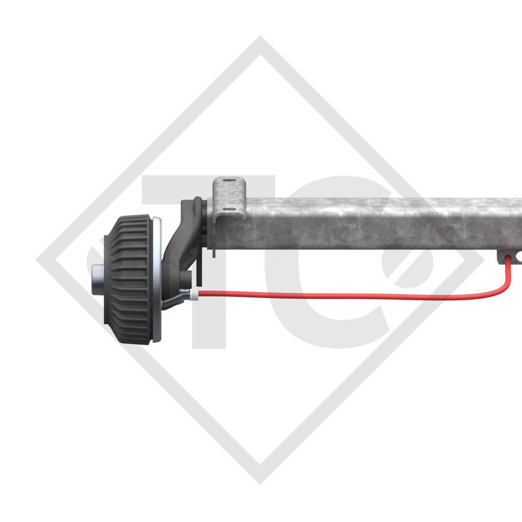 Braked tandem front axle 1500kg BASIC axle type CB1500 with AAA (automatic adjustment of the brake pads)