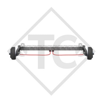 Braked tandem rear axle 1500kg BASIC axle type CB1500 with AAA (automatic adjustment of the brake pads)