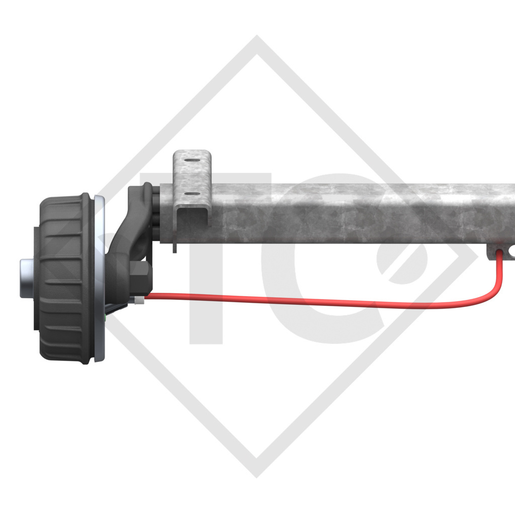 Braked axle 1800kg BASIC axle type CB1800 with AAA (automatic adjustment of the brake pads)