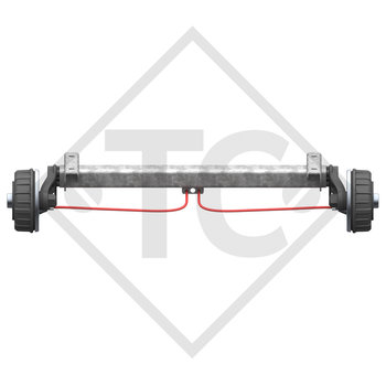 Braked tandem front axle 1800kg BASIC axle type CB1800 with AAA (automatic adjustment of the brake pads)