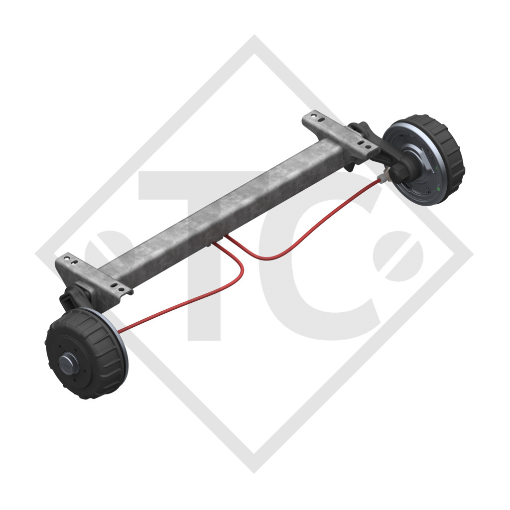 Braked tandem rear axle 1800kg BASIC axle type CB1800 with AAA (automatic adjustment of the brake pads)