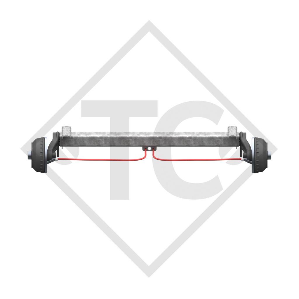 Braked axle 1050kg BASIC axle type CB1050 with AAA (automatic adjustment of the brake pads)