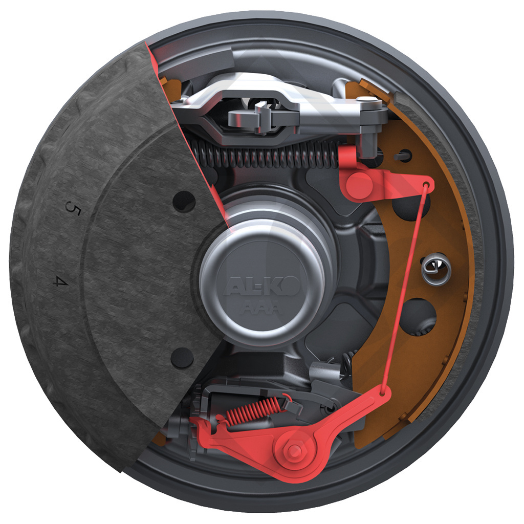 Braked axle 1050kg BASIC axle type CB1050 with AAA (automatic adjustment of the brake pads)